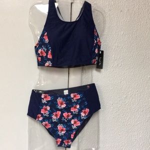 Floral Navy Women's Swim Set